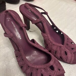 Women's Plum Cutout Slingback Heels